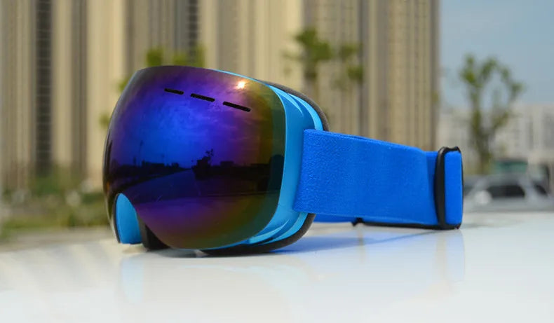 Outdoor new double layer anti-fog ski goggles snow skis glasses snowmobile glasses outdoor sports skiing