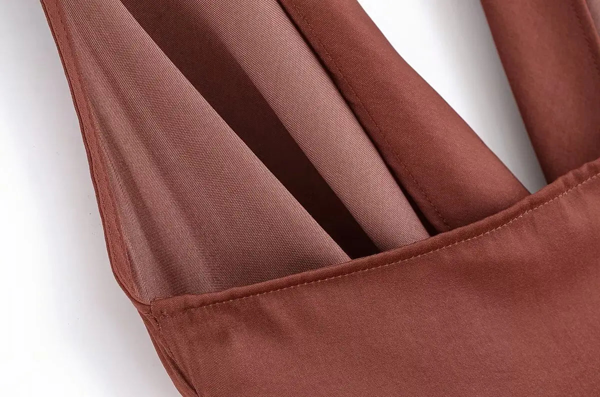 MYST&ZA2025 new summer women's clothing casual fashion comfortable slim sexy inlaid backless midi halter neck short dress