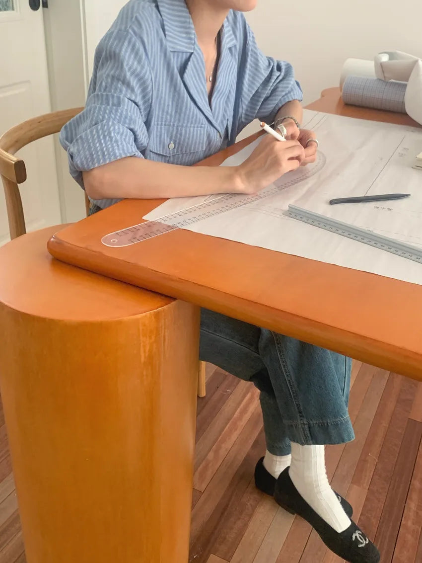 Chic Autumnal Vintage Loose Fit Long Sve Blue Striped irt Women's Faion Versatile Double ket Suit Collar Outfit