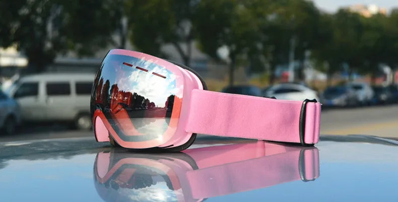 Outdoor new double layer anti-fog ski goggles snow skis glasses snowmobile glasses outdoor sports skiing