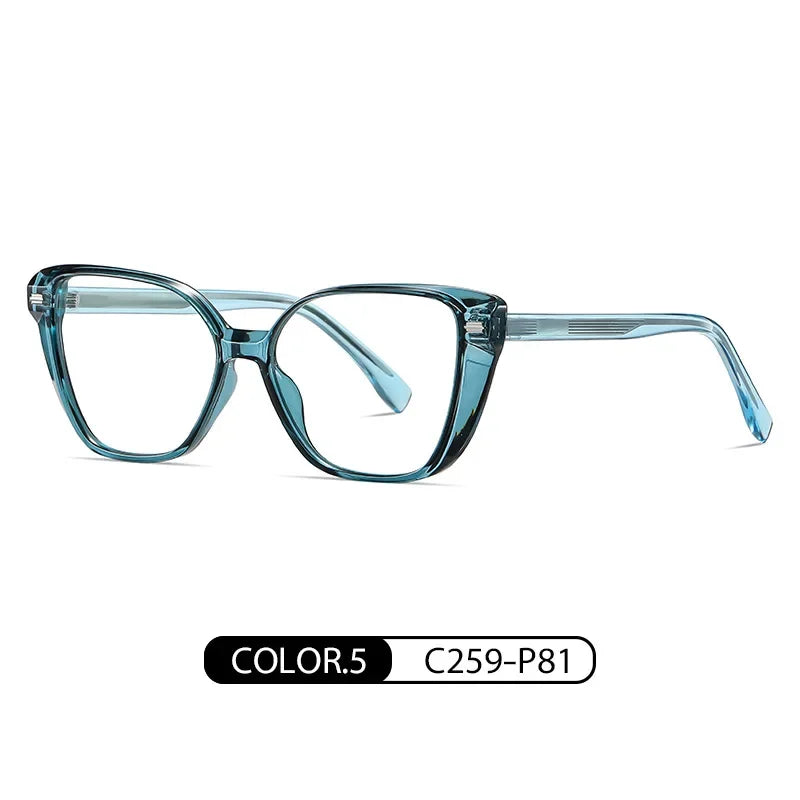 Women Fashion Cat Eye Shape Optical Glasses Frame with Recipe Prescription Female Eyewear Stylish Full Rim TR-BC908