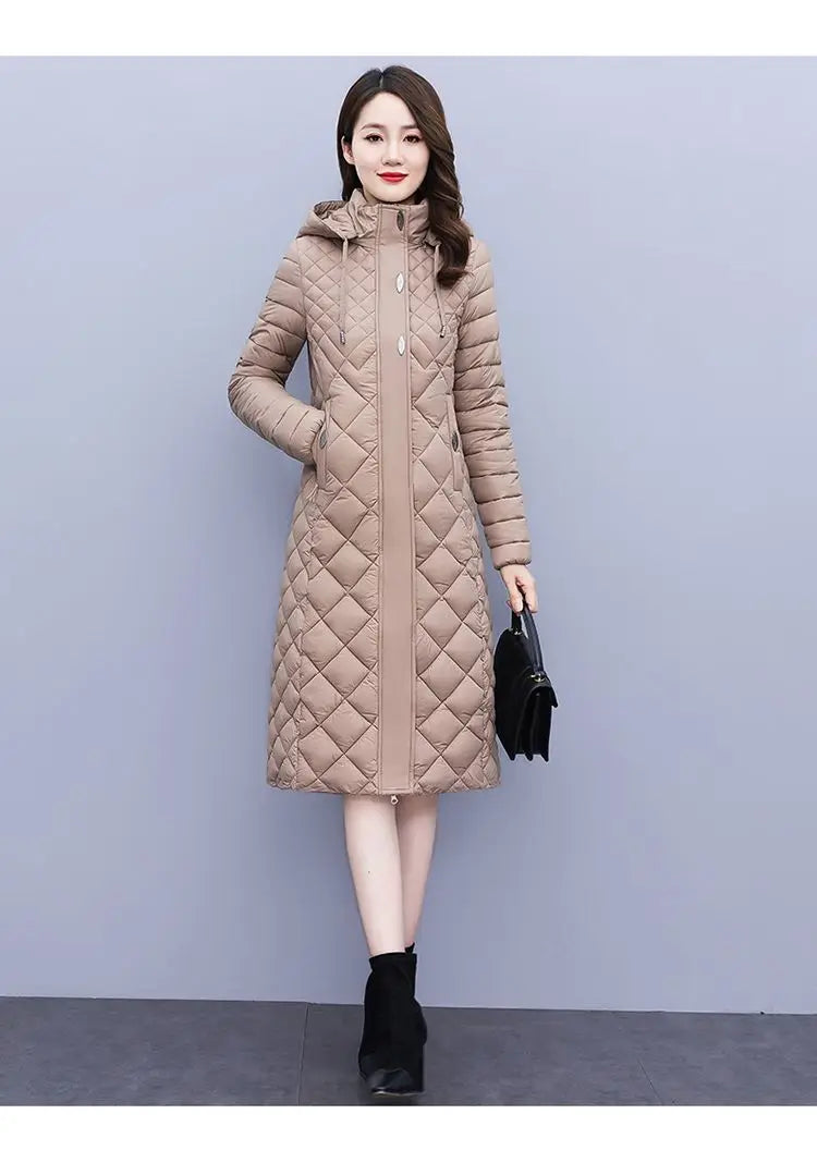 New Cotton-Padded Women Light Down Cotton Coat Long Autumn Winter Jacket Supersize Female Detachable Hooded Parker Overcoat 7XL