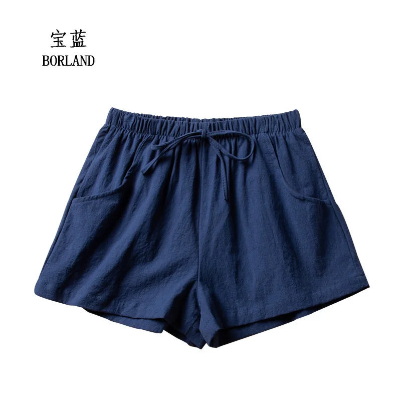 Cotton Linen Shorts Women Fashion Workout Shorts High Waiste Short Pants Ladies Black Shorts Casual Women Shorts Sport Femme