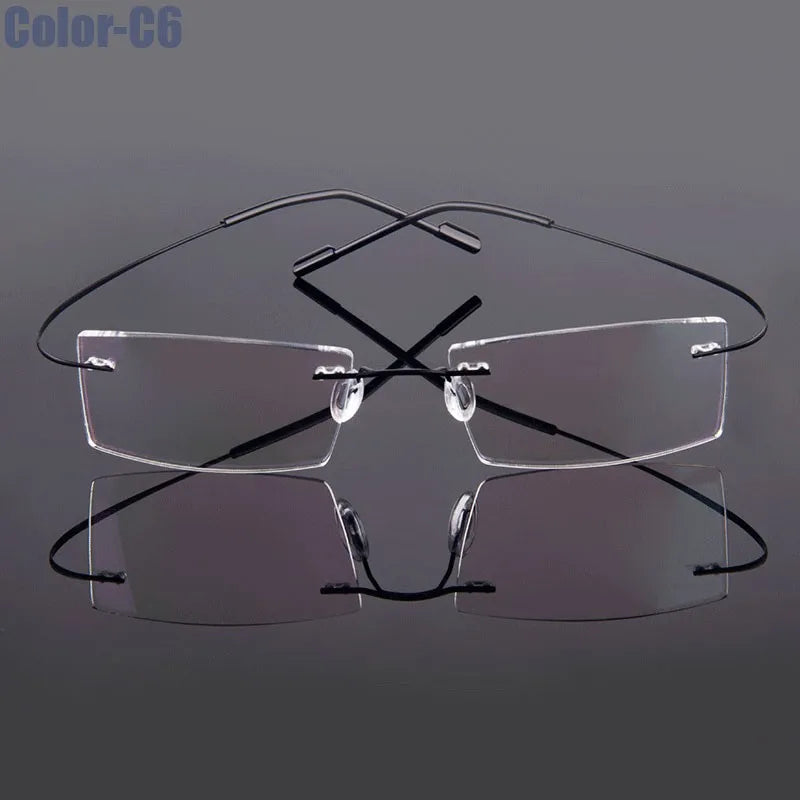 Metal Frame Glasses Women Style Rimless Eye Glasses Nearsighted Spectacles Flexible Temple New Arrival Eyewear Custom Lens Shape