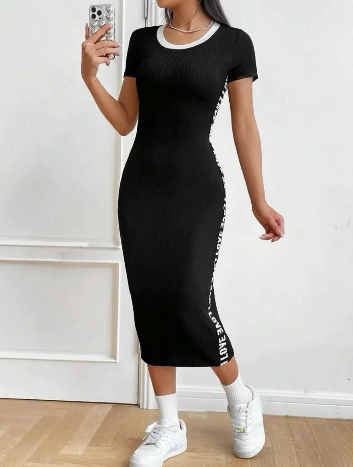 American-style niche dress women's summer clashing dresses with woven bands and lean dresses