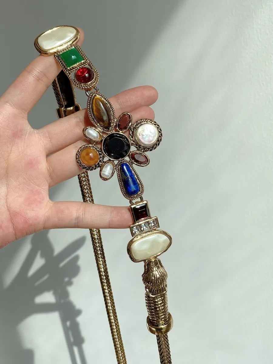 Women Dresses Metal Belt Fashion Sparkly Rhinestone Waistband Travel Party Decoration Waist Chain Bands Clothing Skirt  Accessor