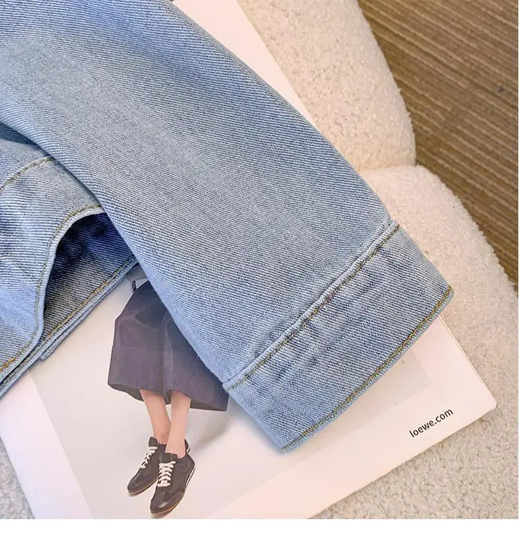 New In Denim Jacket For Women Spring Autumn Korean Fashion Vintage Jean Coats 2025 Female Casual Outerwears