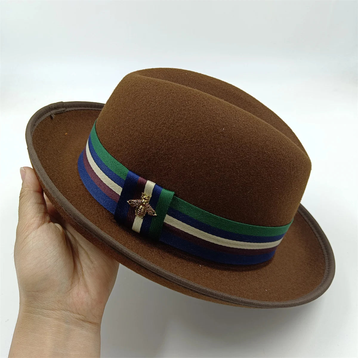 2024 New Fashion Women Men's Fedora Church Roll Up Brim Homburg Jazz Hat Feather Hat Lady Gentleman Gambler Panama Trilby Hat