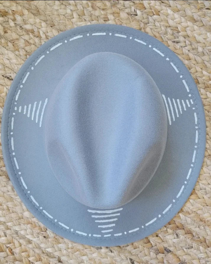 Hand-painted Fedora Hat Men's and Women's Hat Panama Spring Autumn Ribbon Suede Fedora Hat Wide Brim Jazz Cap 2023