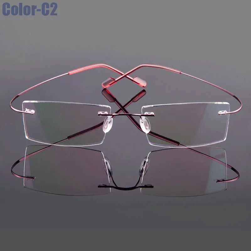 Metal Frame Glasses Women Style Rimless Eye Glasses Nearsighted Spectacles Flexible Temple New Arrival Eyewear Custom Lens Shape