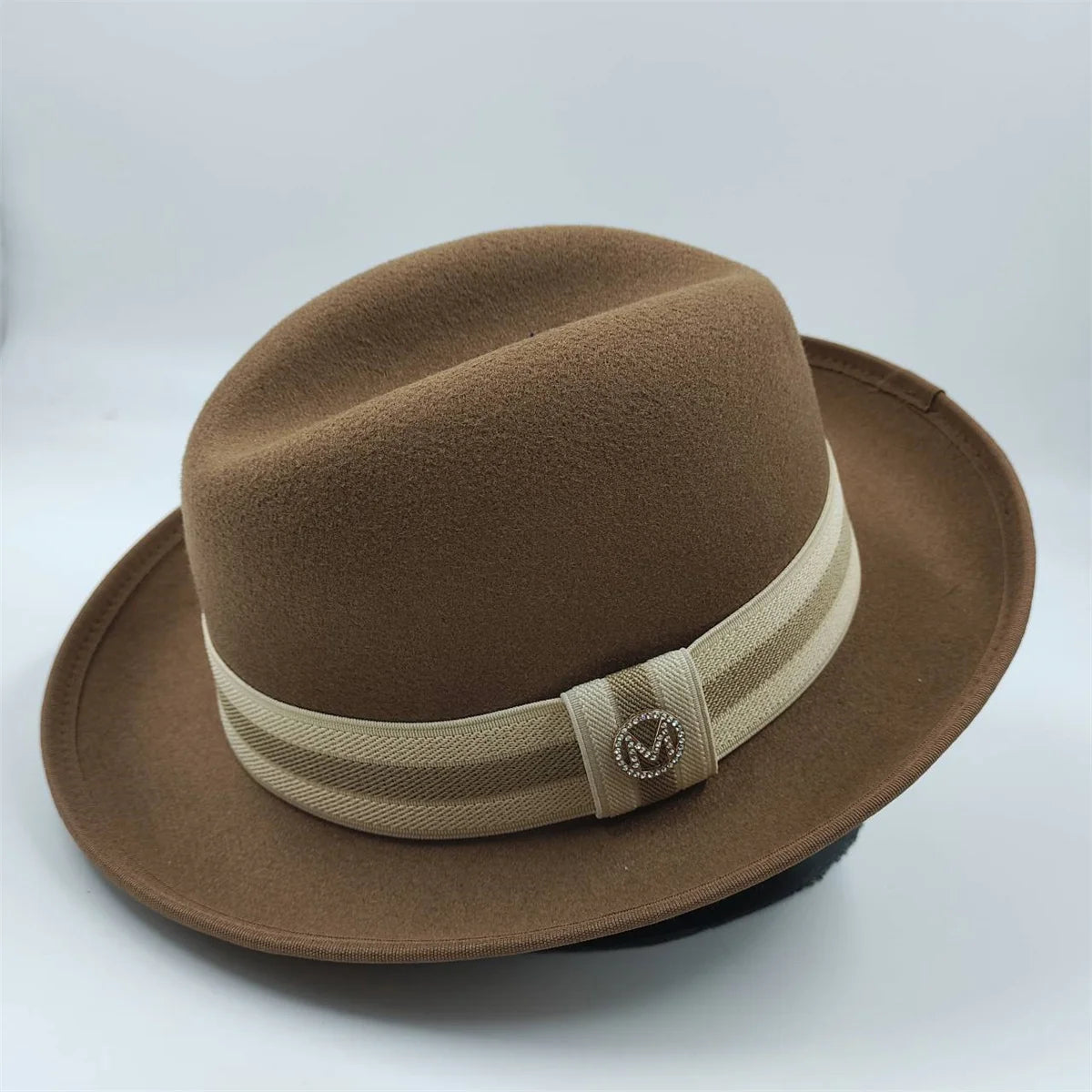 2024 New Fashion Women Men's Fedora Church Roll Up Brim Homburg Jazz Hat Feather Hat Lady Gentleman Gambler Panama Trilby Hat