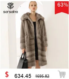 Mink Coats Women Natural Mink Jacket With Hood Female Real Mink Fur Coat With Belt Ladies Winter Warm Genuine Fur Coat Luxury