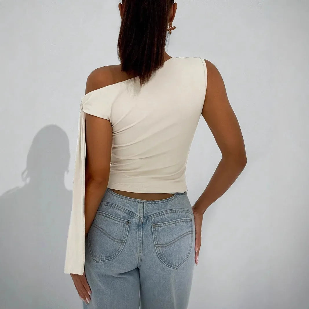 New Women's Fashionable Sleeveless Pure Color Belted Street Style Top Summer 2025 Slim Fit Cross-Border T-Shirt