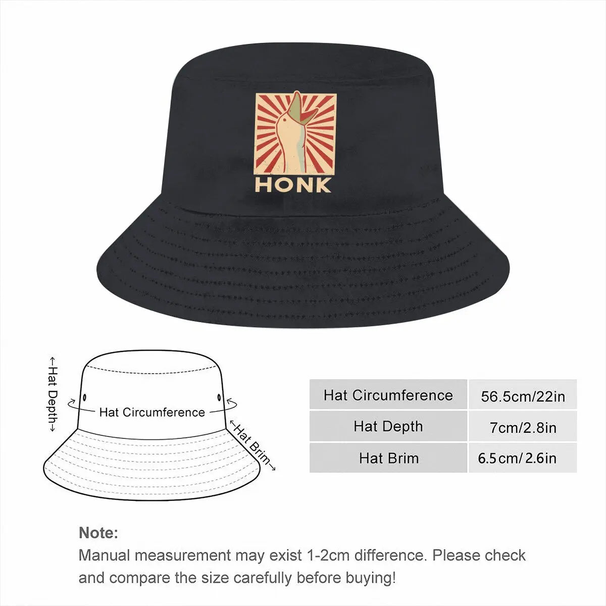 Untitled Goose Game Bucket Hat HONK Men's Women's Fisherman Cap Hip Hop Beach Sun Fishing Hats
