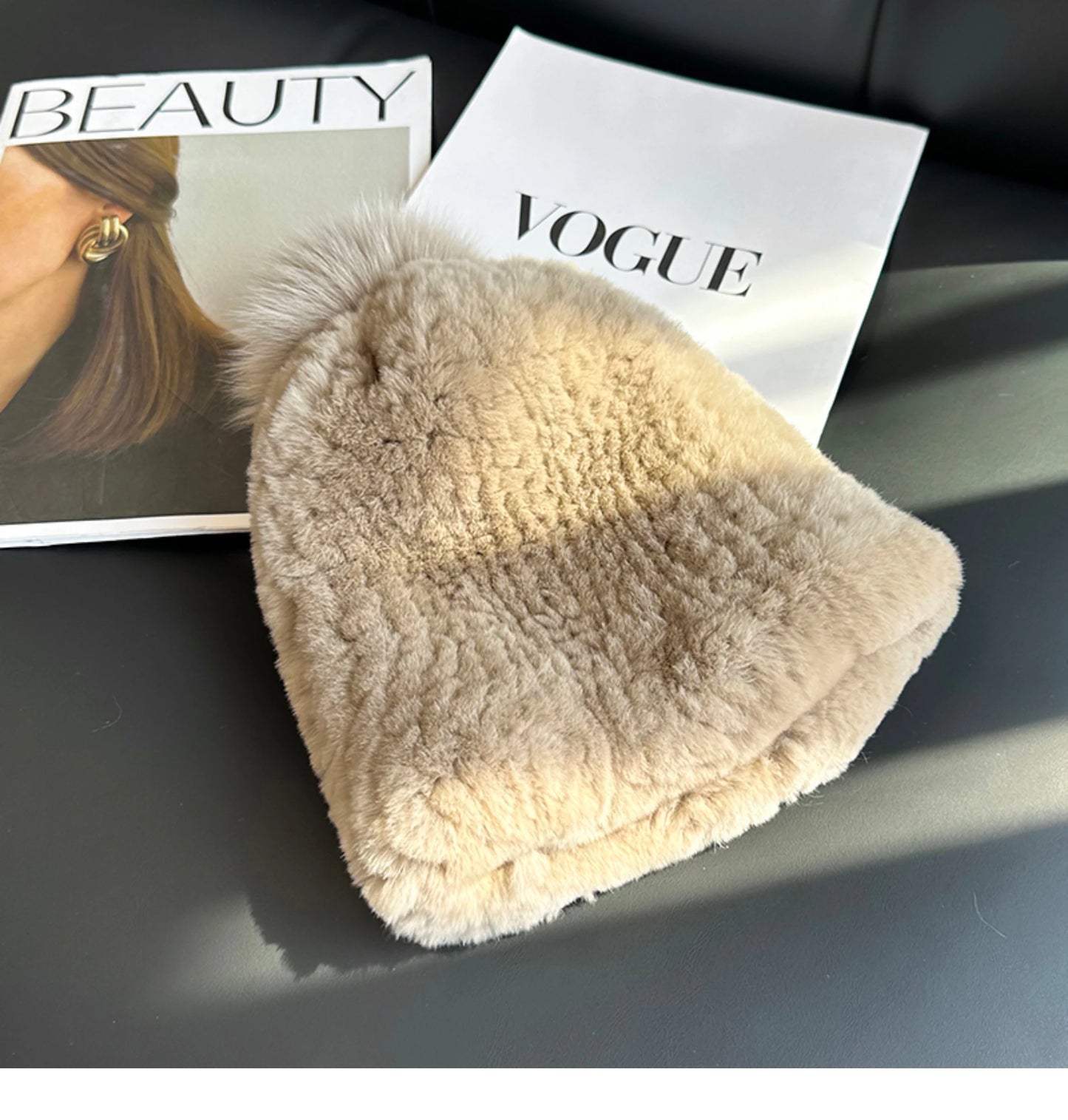 Real Rex Rabbit Fur Hat For Women Winter Thickened Fur Hat Warm Ear Protection Hat Hand Knitted Fur Hat Outdoor Natural Fur Hats