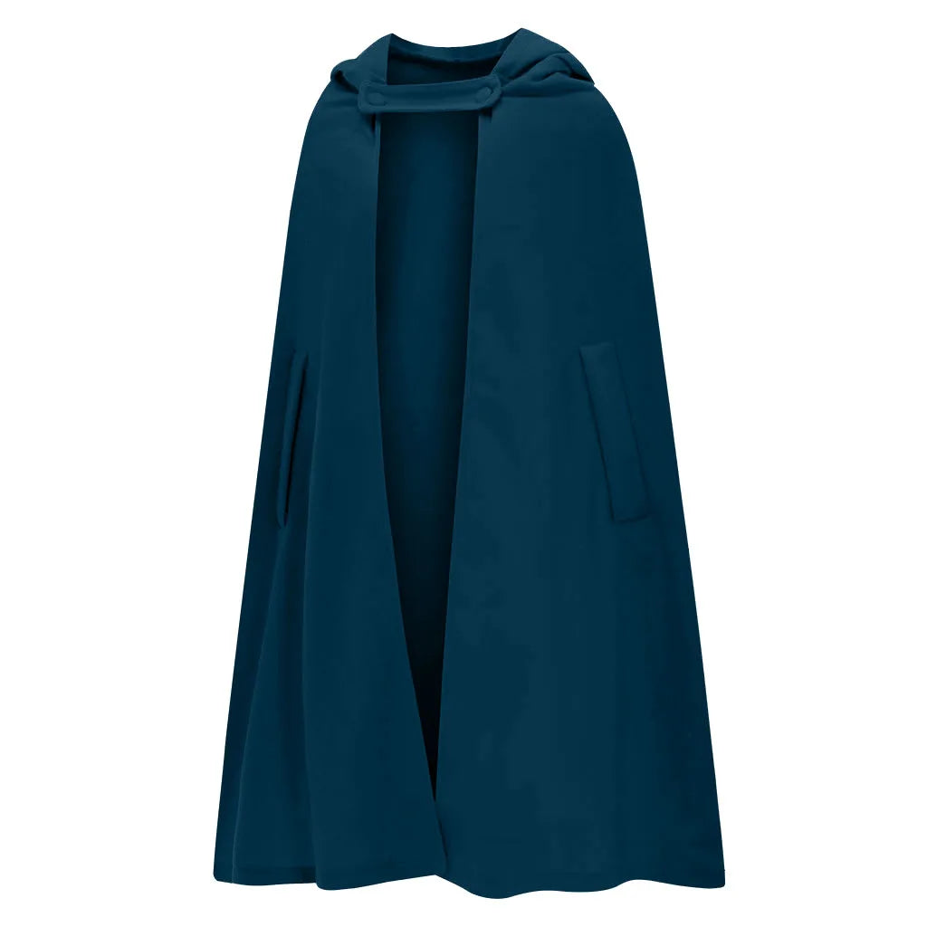 Red Cloak Women Outwear Hooded Coat Thin Vintage Gothic Medieval Cape Poncho Casual Maxi Long Cardigan for Spring Autumn