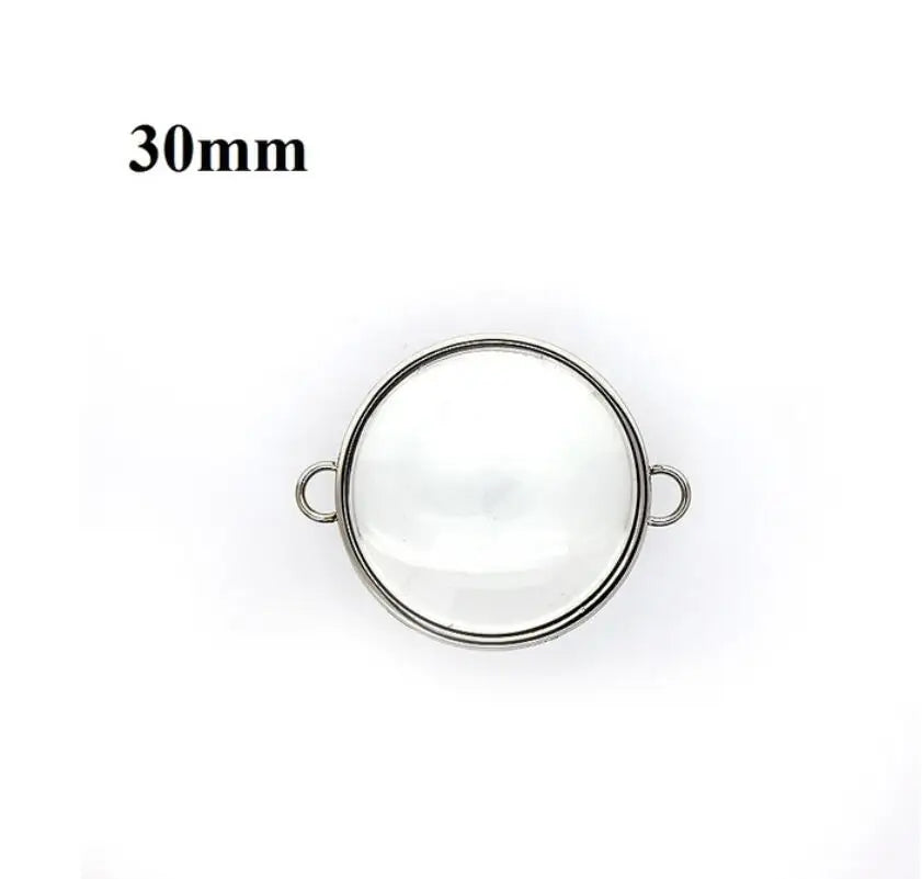 1pc 17mm 23mm 28mm 30mm Stainless Steel Floating Locket Double Curved Glass Memory Locket For Bracelet Jewelry Making Medallion