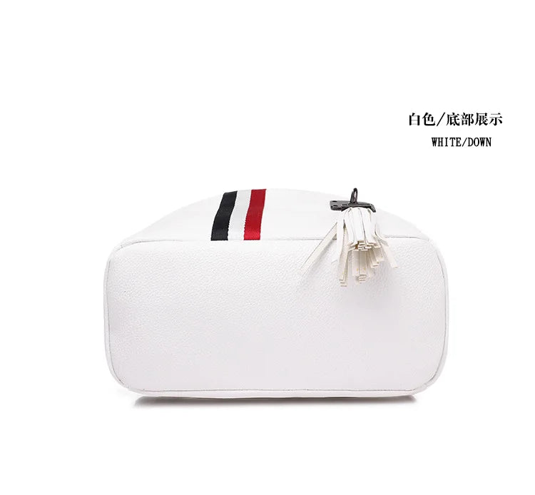 WHITE BLACK Bags For Women  New Fashion Zipper Ladies Backpack PU Leather School Bag Crossbody shoulder bag for you