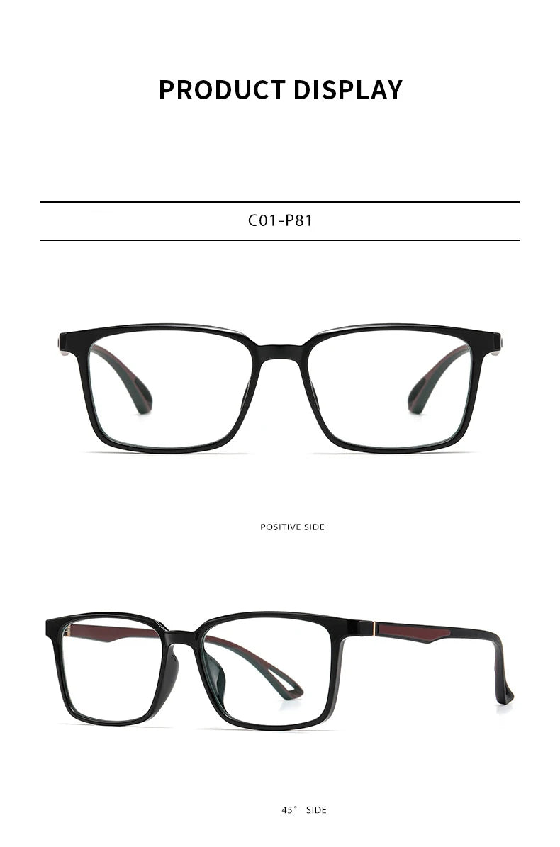 New Blue Light Blocking Glasses Frame Optical Prescription Eyewear Fashion Men and Women Full Rim TR-90 Plastic Flexible Specs