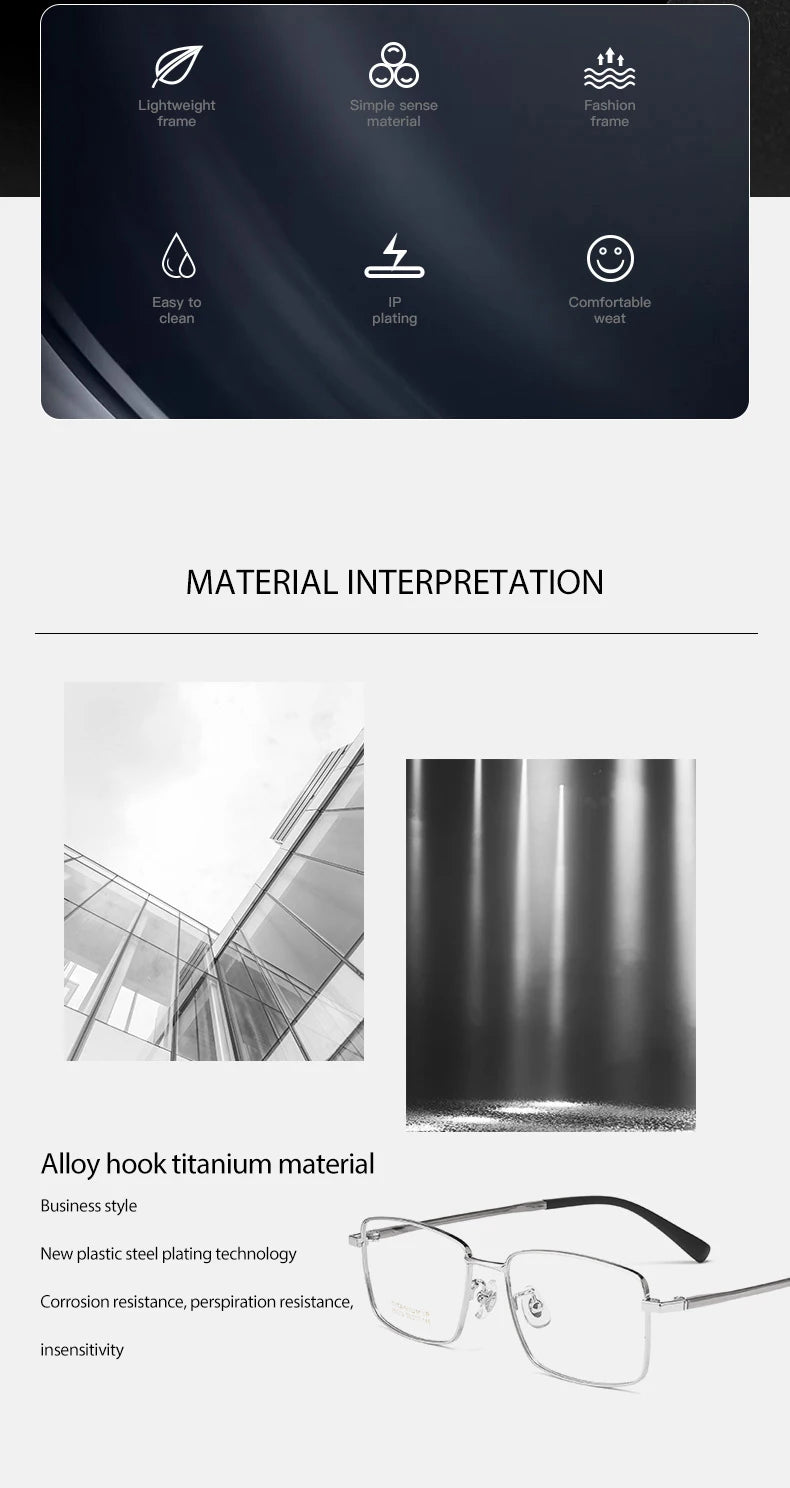 NEW Eyeglasses Vintage Pure Titanium Eye Glasses Frame For Men and Women Optical Frame Oculos De Grau Work Eyeglass Frame