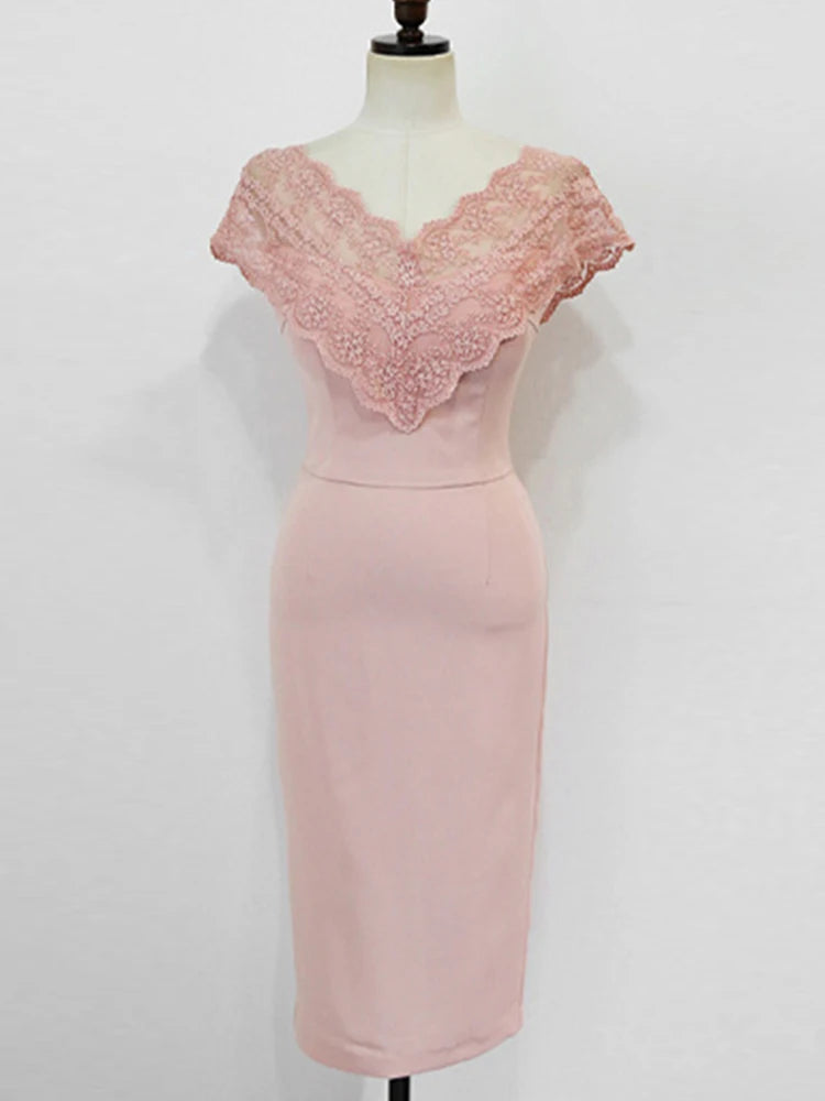 New Summer Elegant Women Evening Dress Chic Sweet Sexy Off-Shoulder Slim Midi Dresses Party Gown Vacation Birthday Mujer Vestido