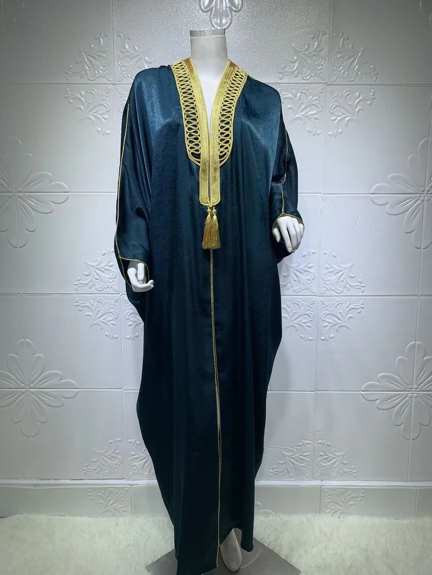 Ramadan Satin Dress Muslim Fashion Ropa De Mujer Envio Gratis  Abayas for Women 2022 American Clothing Bat Sleeve Robe Vestido