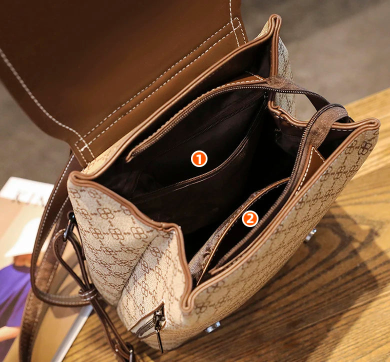 Backpack For Women 2023 New Business Work Shopping Casual Designer Elegant High Capacity Preppy Pu Leather  Waterproof Back Bag