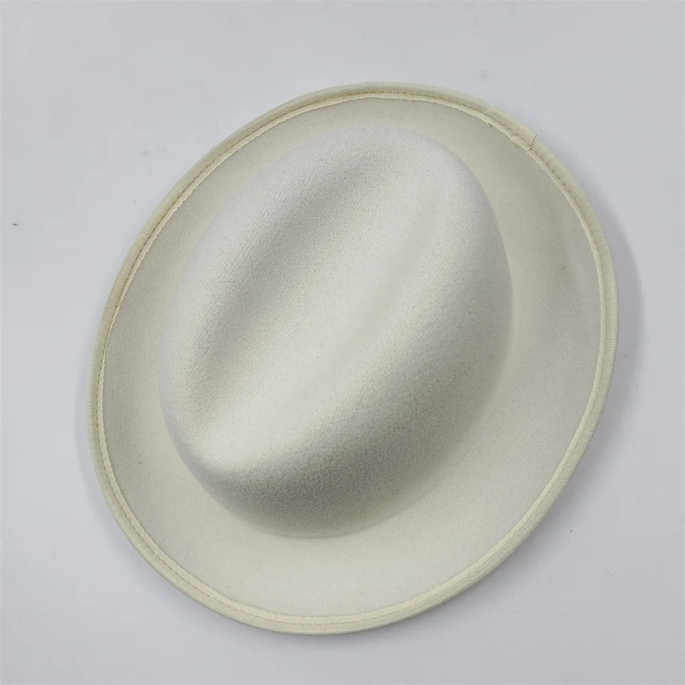 2024 New Fashion Women Men's Fedora Church Roll Up Brim Homburg Jazz Hat Feather Hat Lady Gentleman Gambler Panama Trilby Hat
