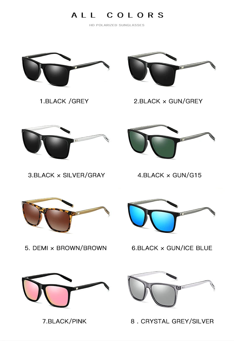 Men's Designer Sunglasses Polarized TR90 UV400 Protection Sun Glasses Fashion Classic Outdoor Driving Eyewear for Male