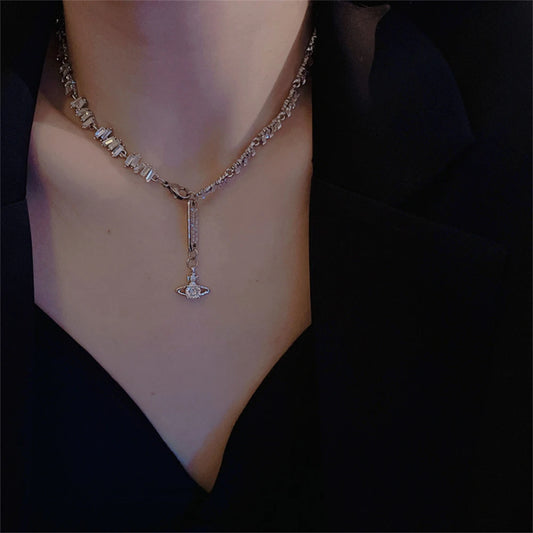 Vintage Temperament personality Minimalism Style Zircon Necklace for women's  Jewelry  accessories