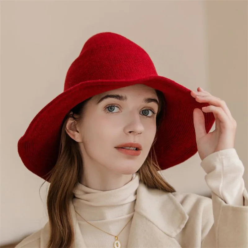 Modern Halloween Costumes Accessories Wool Hat Women Witch Hat Pointed Caps Winter Wool Party Club Witches Hats