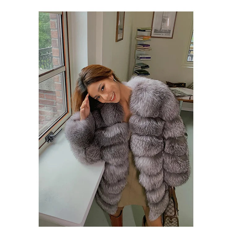 Fangtai 2023 Natural Real Fox Fur Coat Fur Coat Women Warm Luxury Free Shipping Fashion Female Vest Women's Winter Cold Jacket
