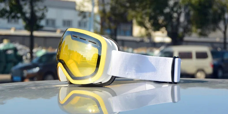 Outdoor new double layer anti-fog ski goggles snow skis glasses snowmobile glasses outdoor sports skiing