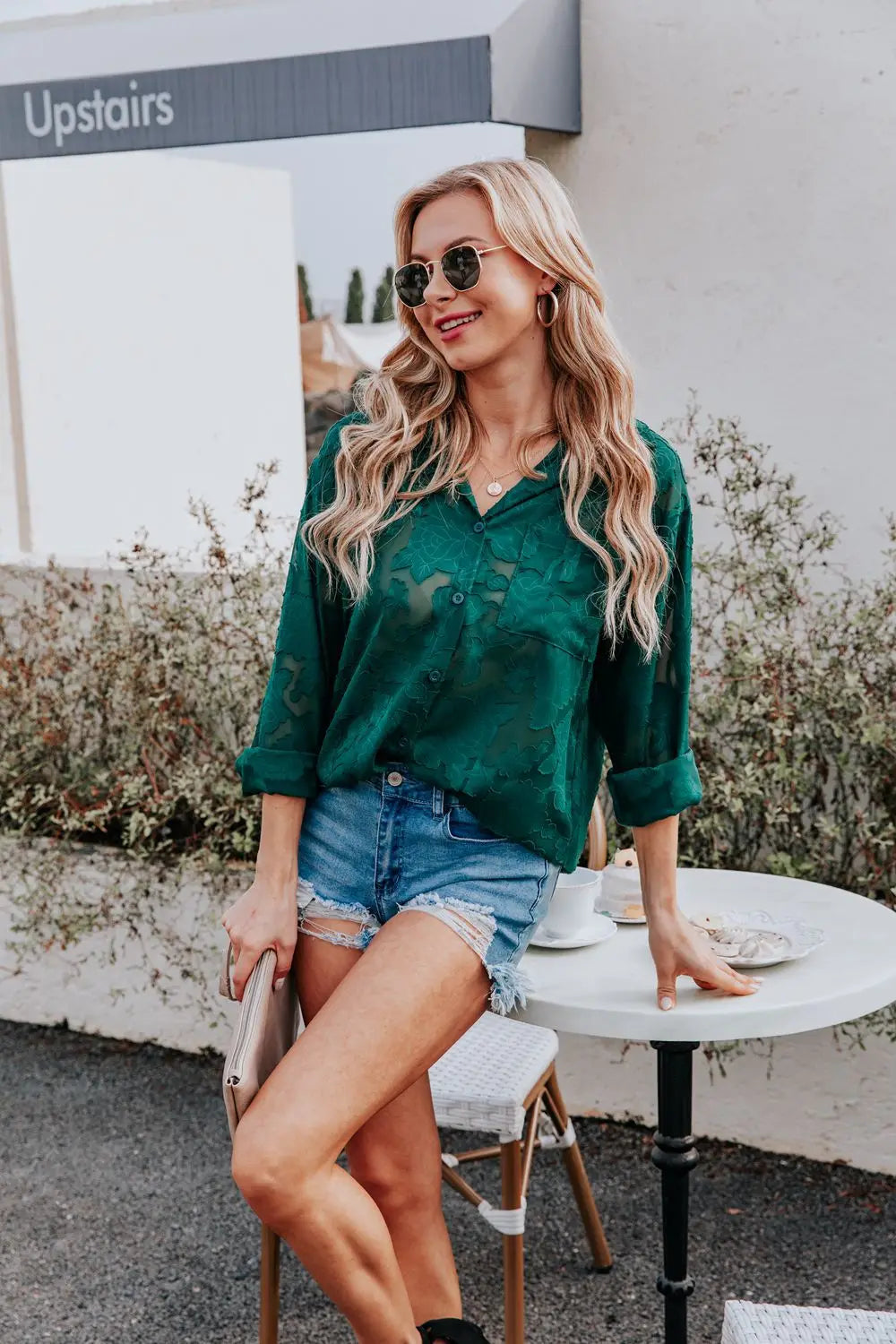 Elegant Long Sleeve Lapel Lace Blouse Office Lady Spring Summer Hollow Out Jacquard Loose Shirt Oversized Tops Luxury Chic Tunic