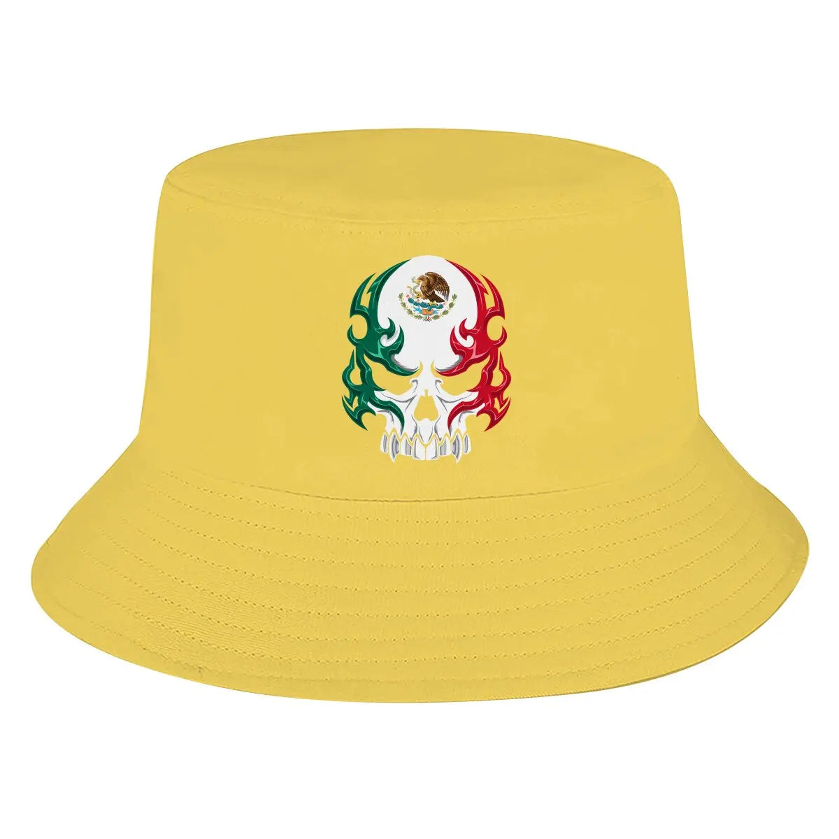 Mexico Skull Bucket Hat Mexican Skull Tribal Style Men's Women's Fisherman Cap Hip Hop Beach Sun Fishing Hats