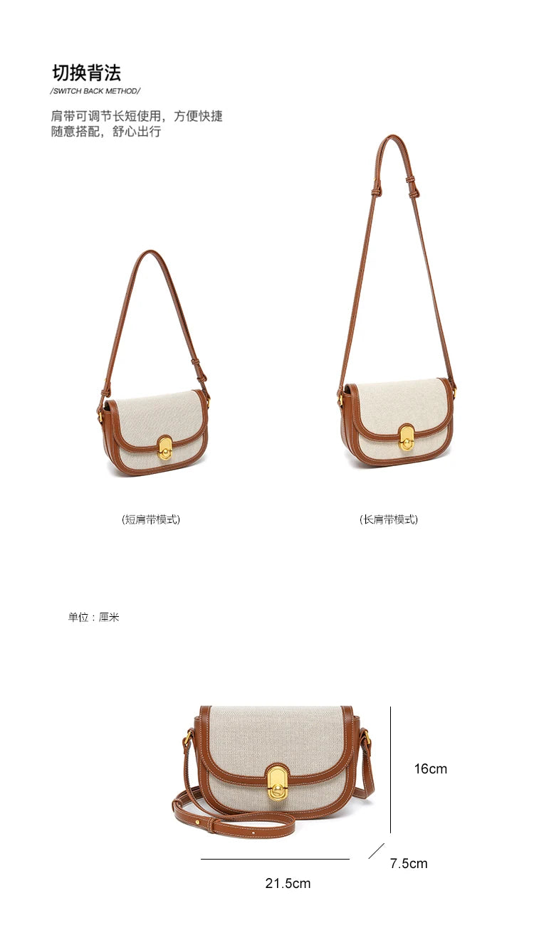 This Year's New Niche Bag Female Light Luxury Retro Single Shoulder Crossbody Saddle Bag Trend Luxury Designer Handbag