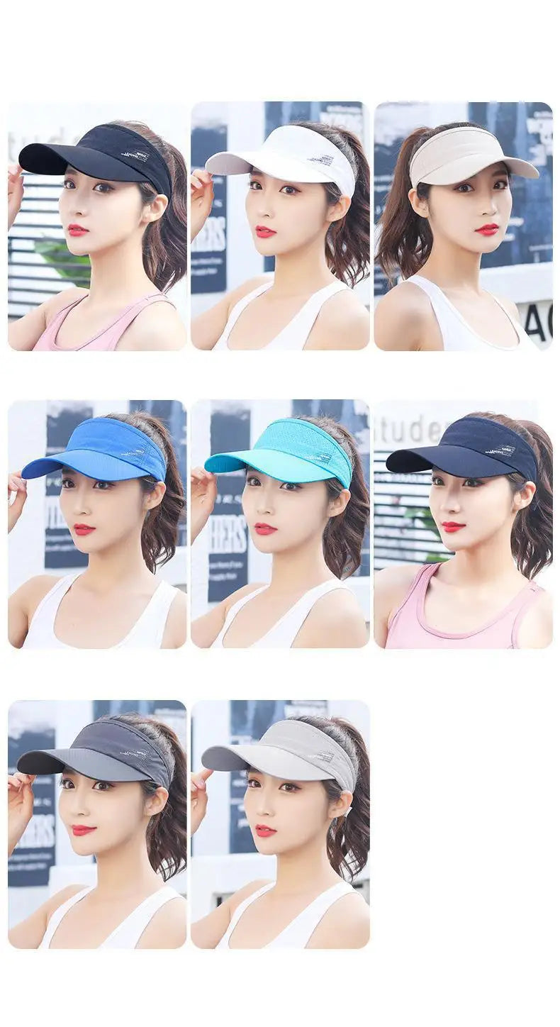 Summer Hats For Women Men Long Brim Sunscreen Baseball Cap Quick drying Sports Cap Women Tennis Visor Sunhat Outdoor  Golf Hat