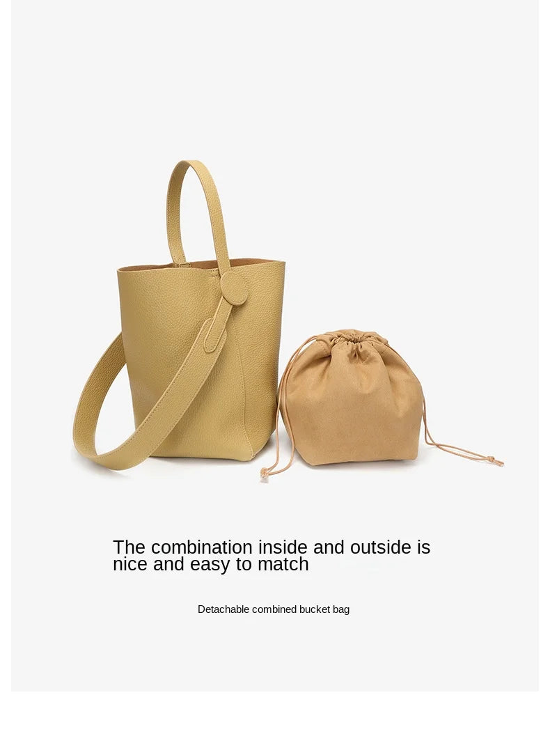 Commuter female package 2025 new oblique design senior feeling handbags women's shoulder bag, small hand-held tote bag bucket