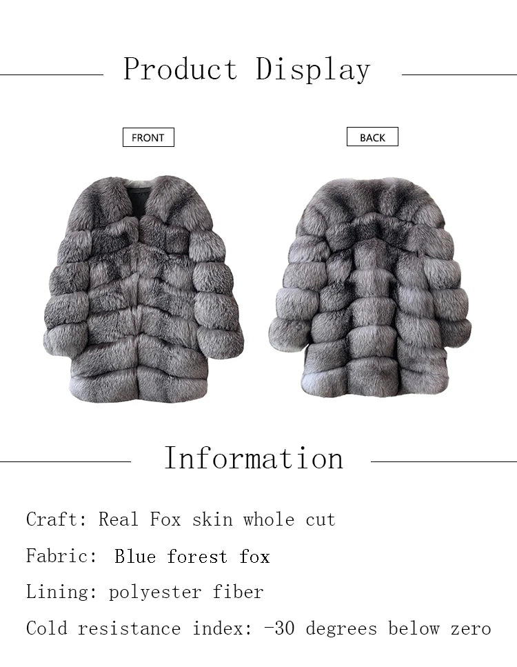 Fangtai 2023 Natural Real Fox Fur Coat Fur Coat Women Warm Luxury Free Shipping Fashion Female Vest Women's Winter Cold Jacket