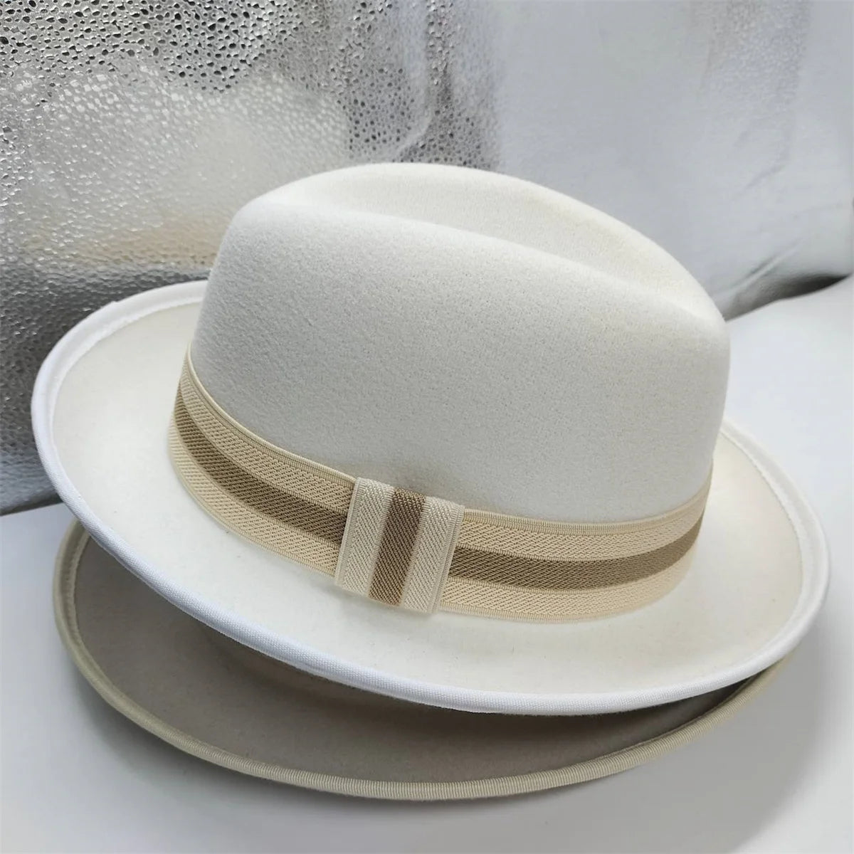 2024 New Fashion Women Men's Fedora Church Roll Up Brim Homburg Jazz Hat Feather Hat Lady Gentleman Gambler Panama Trilby Hat