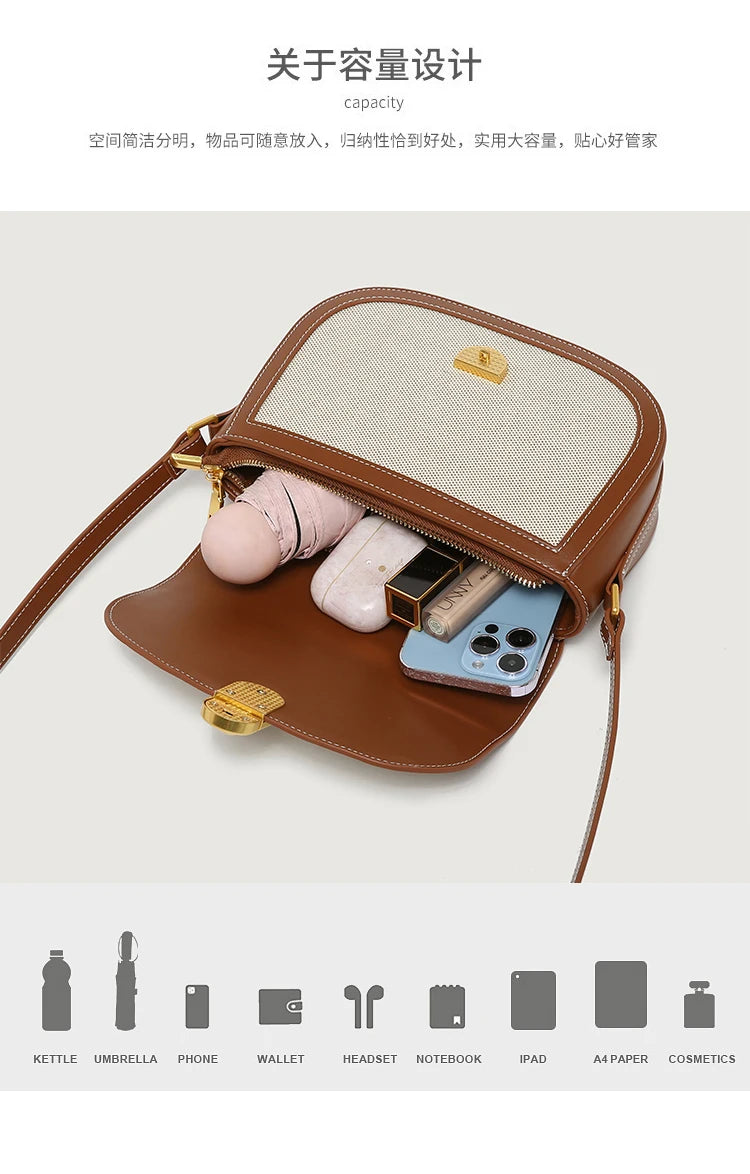 This Year's New Niche Bag Female Light Luxury Retro Single Shoulder Crossbody Saddle Bag Trend Luxury Designer Handbag