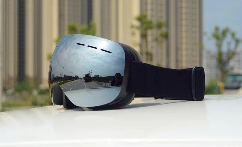 Outdoor new double layer anti-fog ski goggles snow skis glasses snowmobile glasses outdoor sports skiing