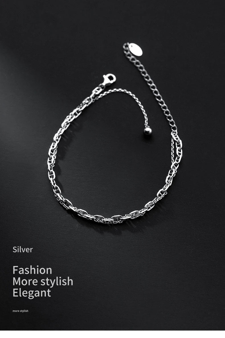 MIQIAO Bracelets Bracelet For Women Female Jewelry 925 Sterling Silver Charms Chain Bracelets On Hand Fashion