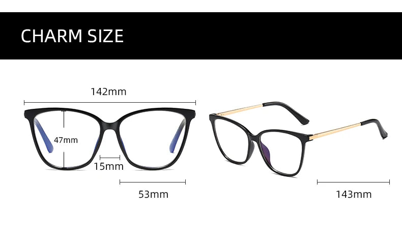 KANDREA Cat eye Large Frame Women Outdoor Magnetic Dual-Purpose Polarized Clip-on Sunglasses Anti-Blue Light Frame Glasses 95655