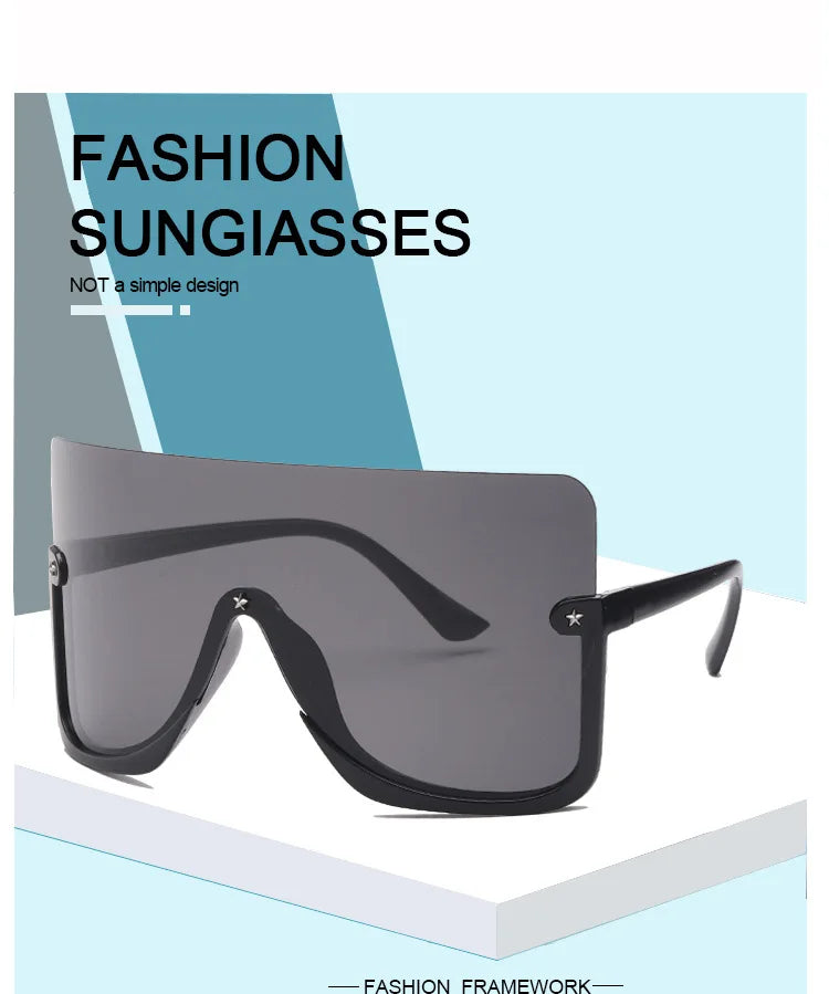 2021 New Big Face Mask Sunglasses Windshield Multicolor Sunglasses Men and Women European and American Cross border Sunglasses