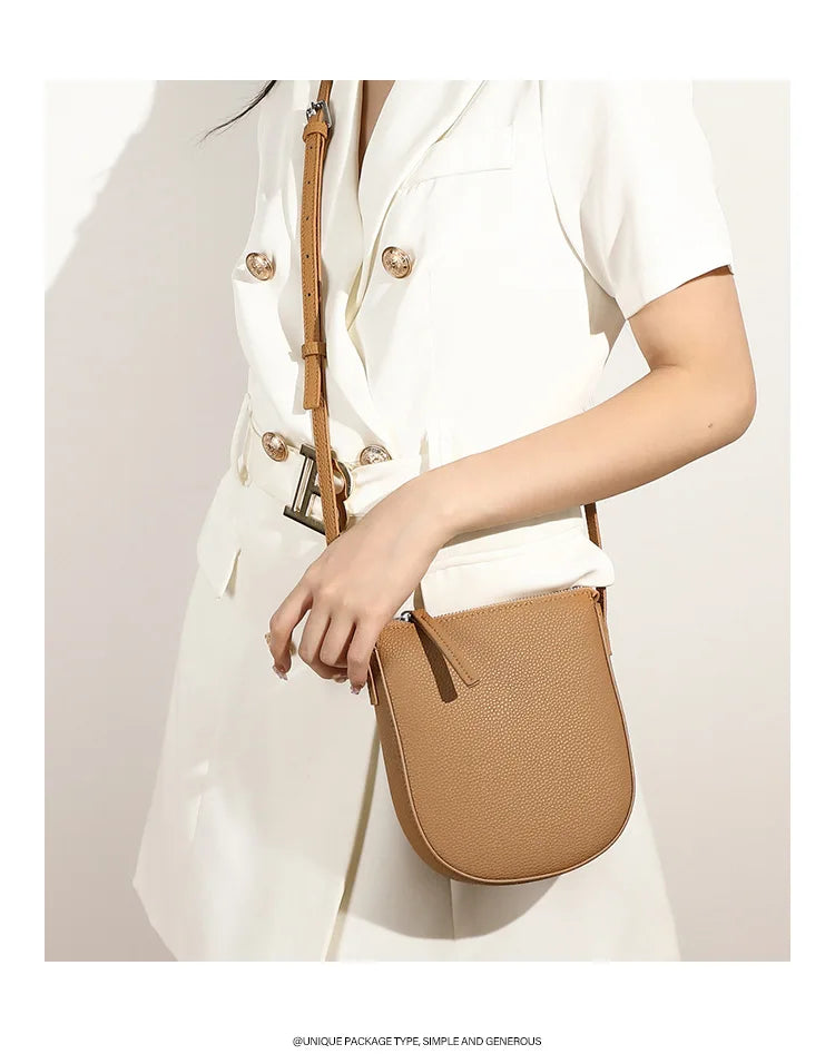 Genuine Leather Real Cowhide Women's Versatile Fashion Phone Bag Women Messenger Bag Small Shoulder Bag Crossbody Bags for Women