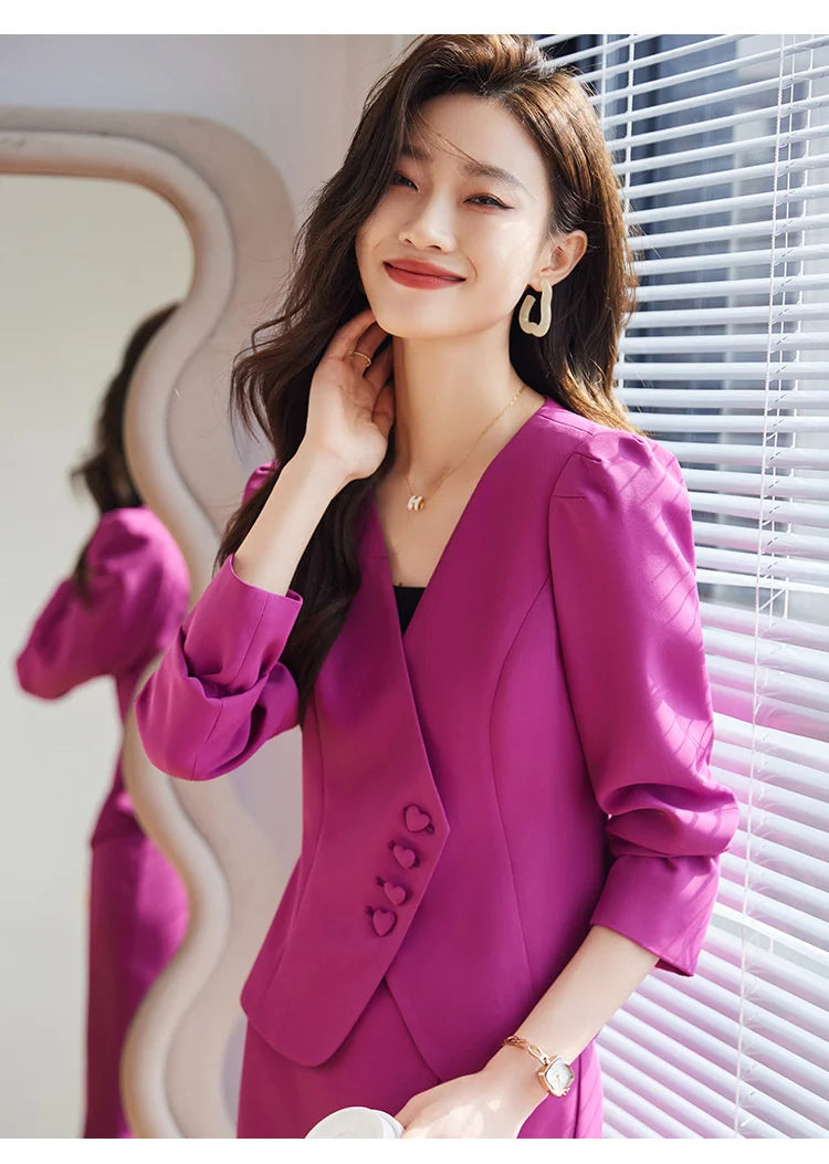 Formal Women Business Suits with Blazer Coat and Fishtail Skirt Professional Ladies Office Work Wear Uniform Clothing Sets