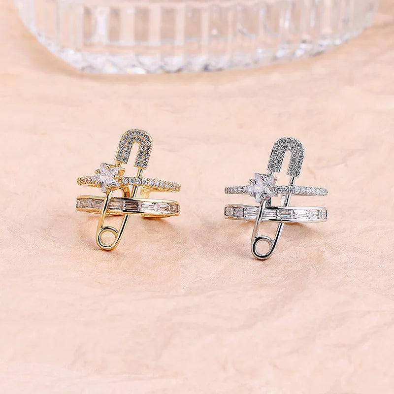 925 Sterling Silver Star Crytal Ring for Women Girl Personality Simple Adjustable Exquisite Jewelry Dropshippipng Gift