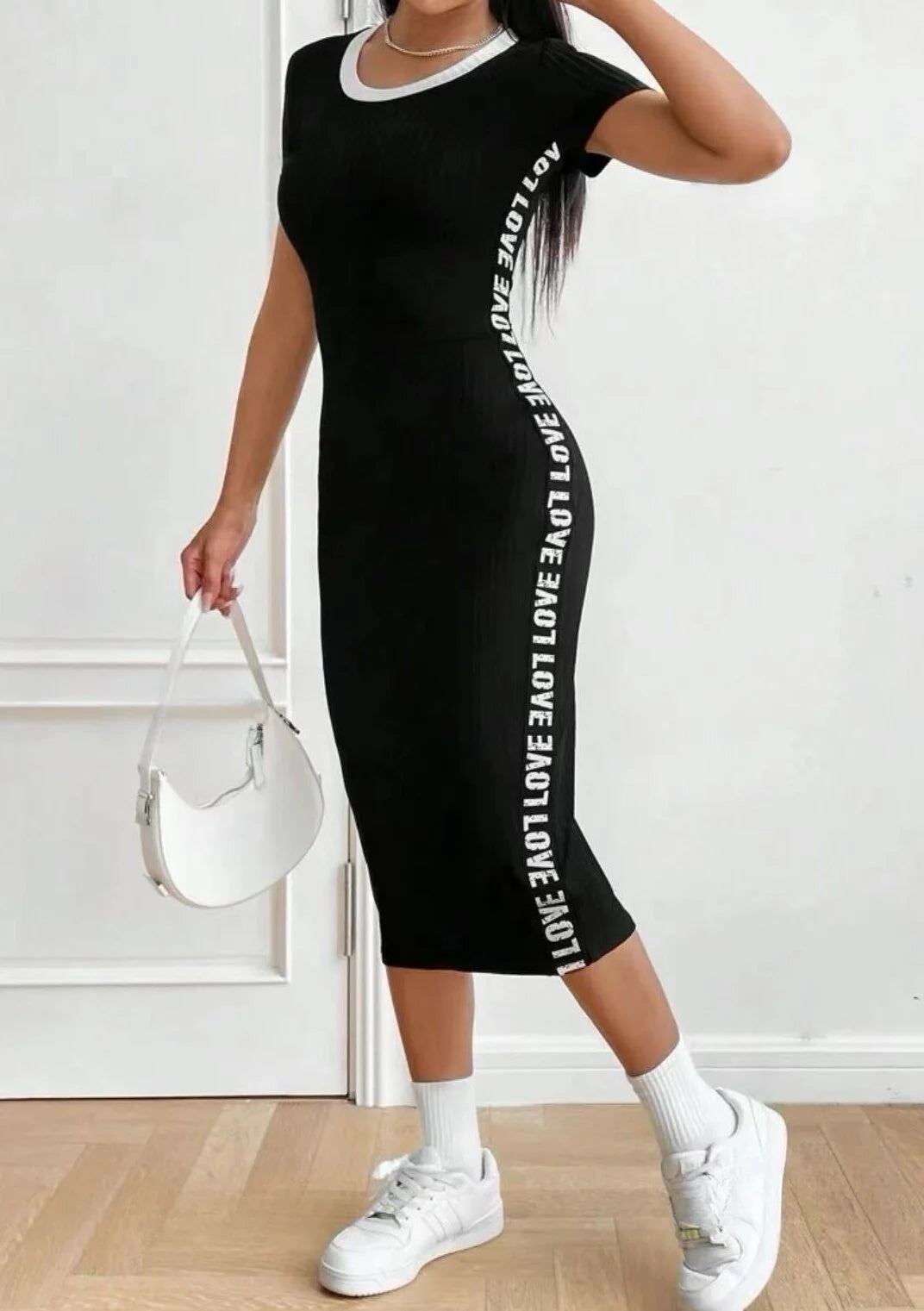 American-style niche dress women's summer clashing dresses with woven bands and lean dresses