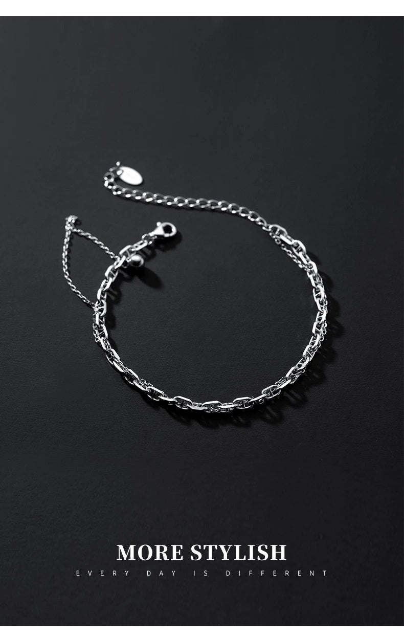 MIQIAO Bracelets Bracelet For Women Female Jewelry 925 Sterling Silver Charms Chain Bracelets On Hand Fashion